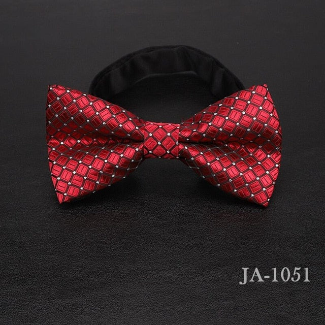 Jacquard Woven Solid Polka Dots Butterfly Bowtie