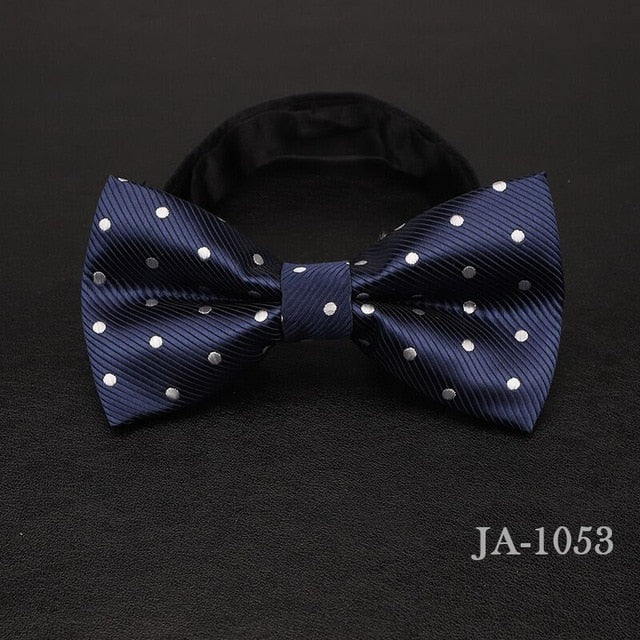 Jacquard Woven Solid Polka Dots Butterfly Bowtie