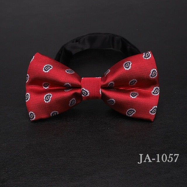 Jacquard Woven Solid Polka Dots Butterfly Bowtie