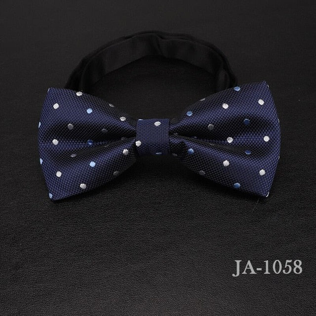 Jacquard Woven Solid Polka Dots Butterfly Bowtie