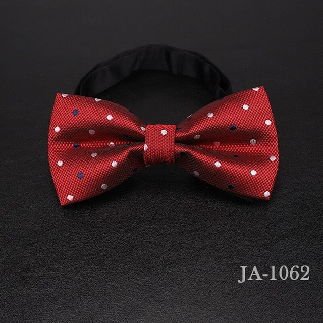 Jacquard Woven Solid Polka Dots Butterfly Bowtie