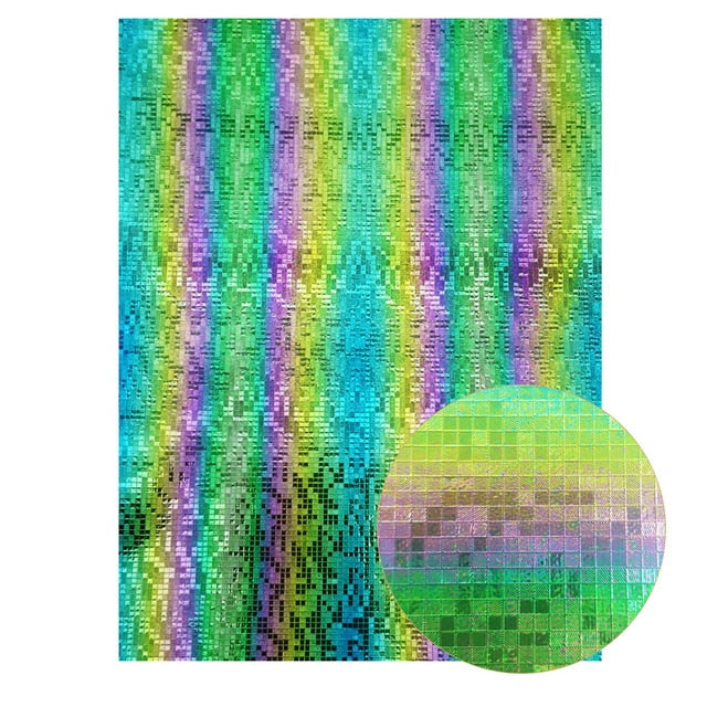 22*30cm Synthetic Leather Sheets Snake Texture Shiny Faux Fabric