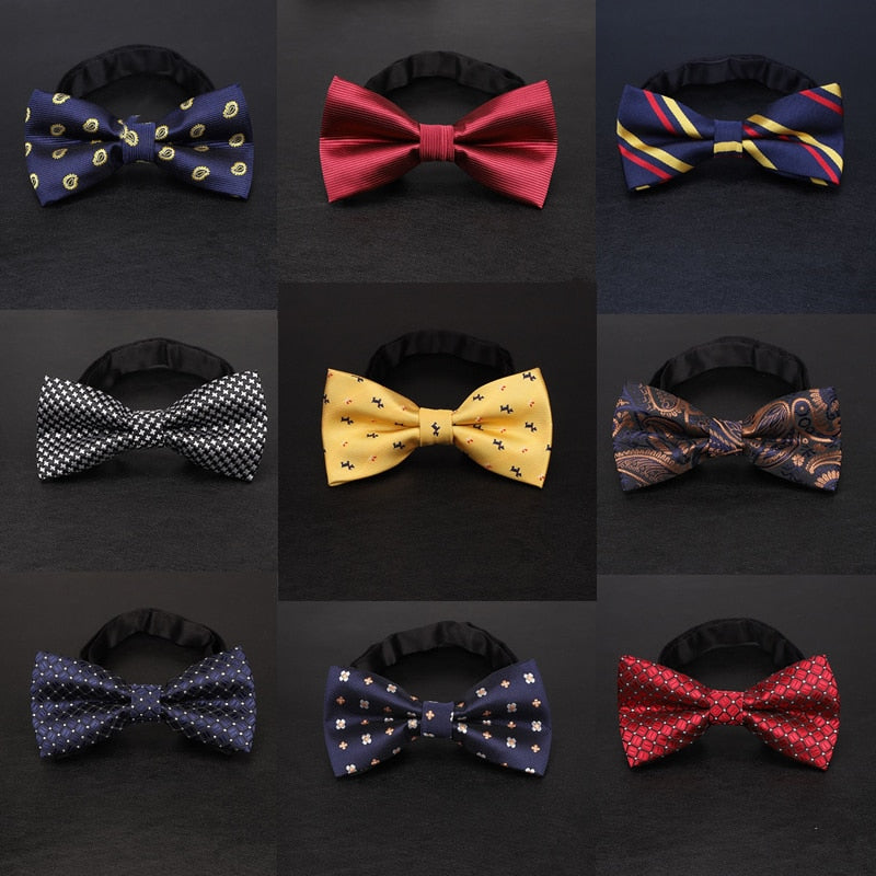 Jacquard Woven Solid Polka Dots Butterfly Bowtie