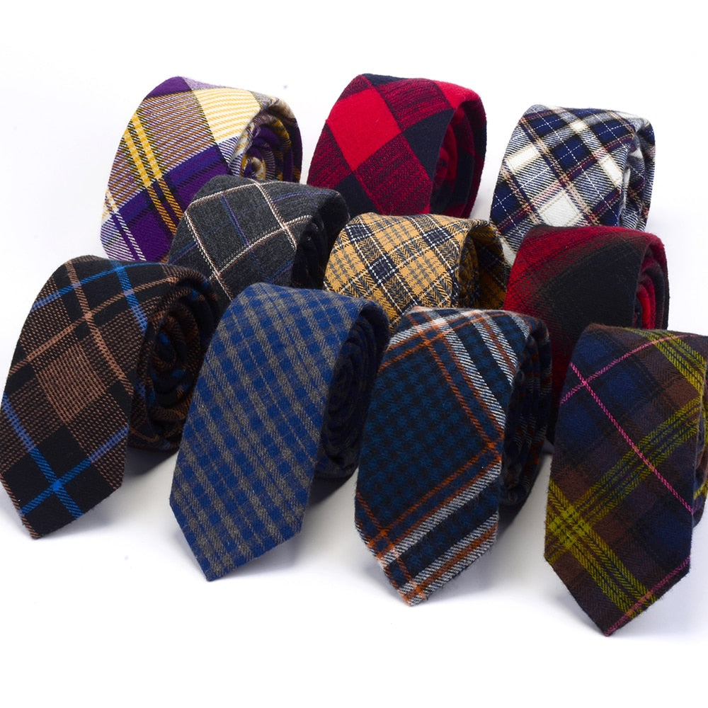 Mens Cotton Slim Ties Striped Fashion Casual