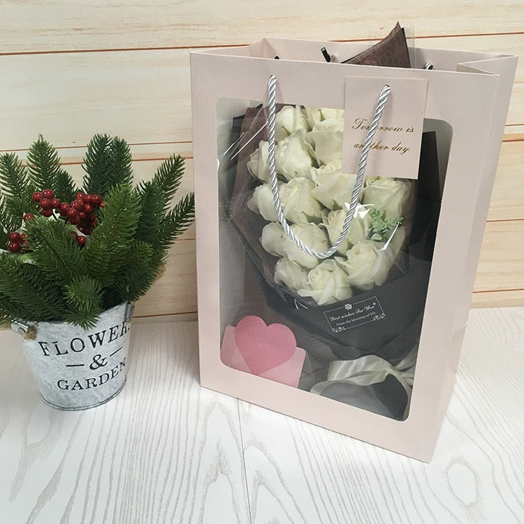 18pcs Scented Artificial Soap Flower Rose Bouquet Gift