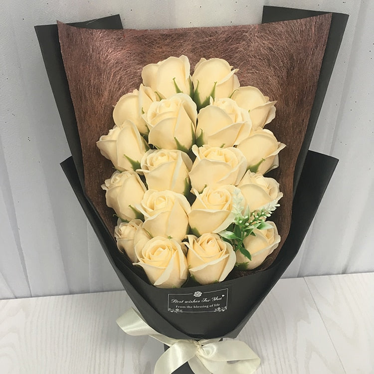 18pcs Scented Artificial Soap Flower Rose Bouquet Gift