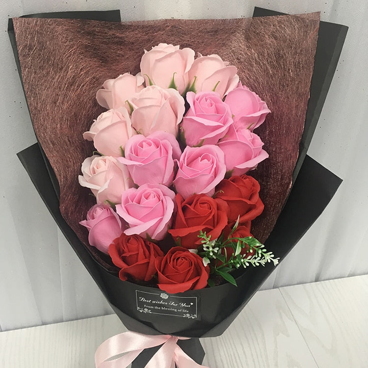 18pcs Scented Artificial Soap Flower Rose Bouquet Gift