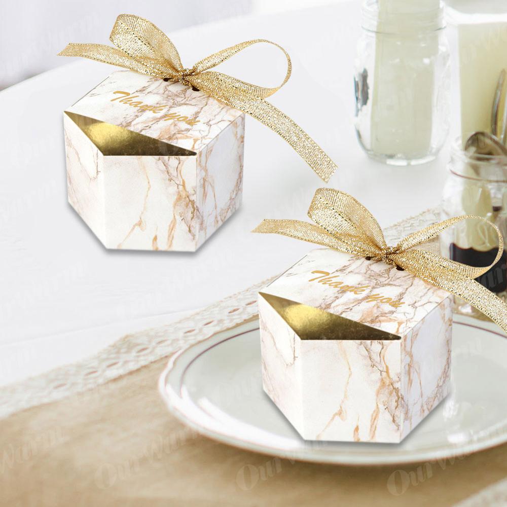 10/20pcs Marble Wedding Candy Box