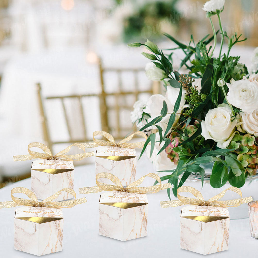 10/20pcs Marble Wedding Candy Box