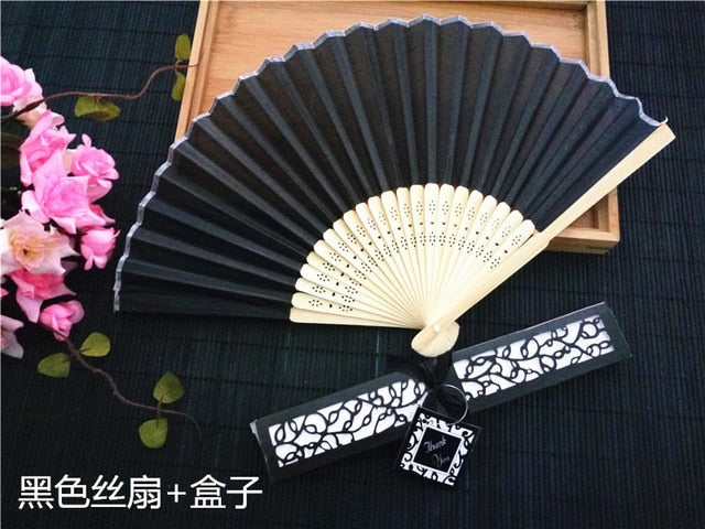 100pc Personalized Silk Hand Fan Favors