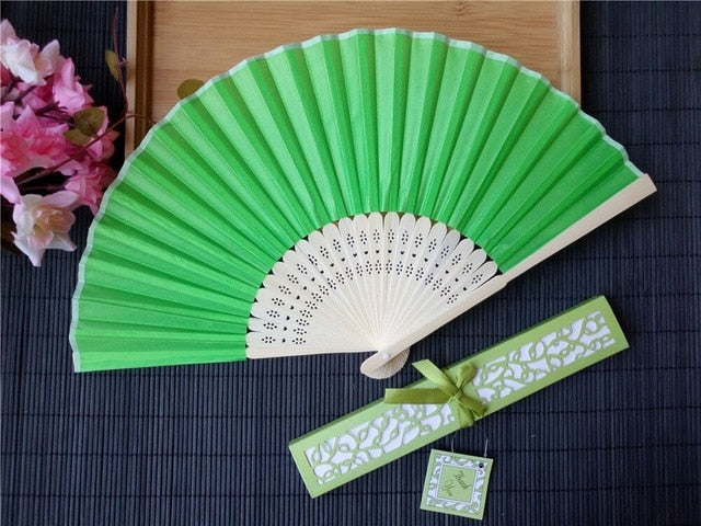 100pc Personalized Silk Hand Fan Favors