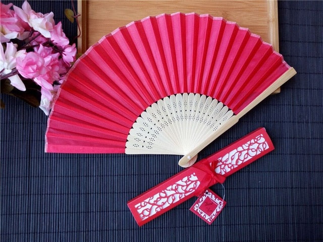 100pc Personalized Silk Hand Fan Favors