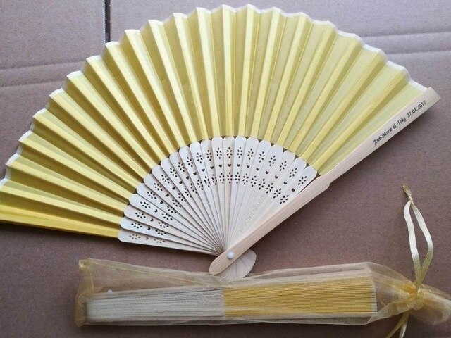 100pc Personalized Silk Hand Fan Favors