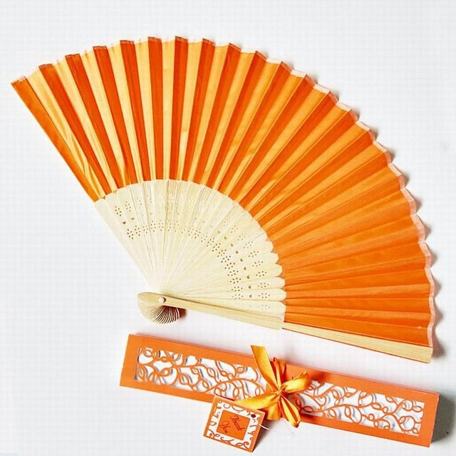 100pc Personalized Silk Hand Fan Favors