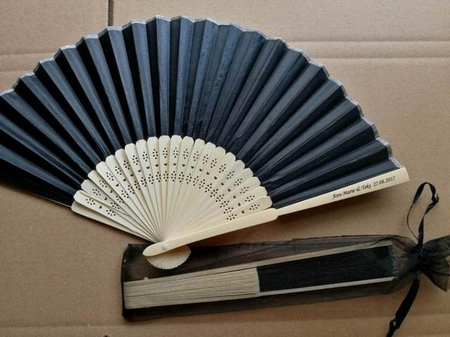 100pc Personalized Silk Hand Fan Favors