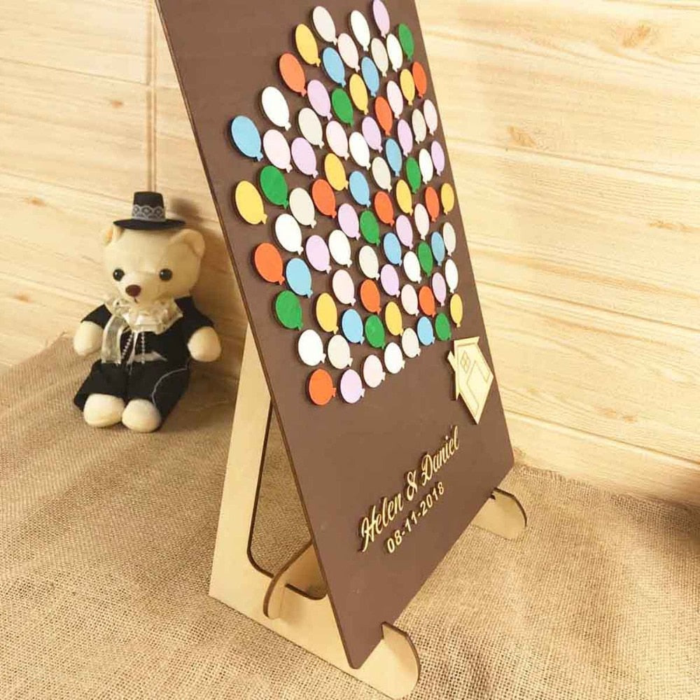 Personalized 3D Balloon Wood Guestbook Gift