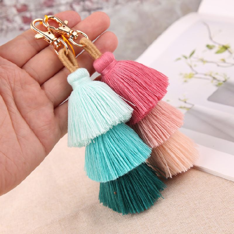 Colorful Pom Pom Tassel Key Chain
