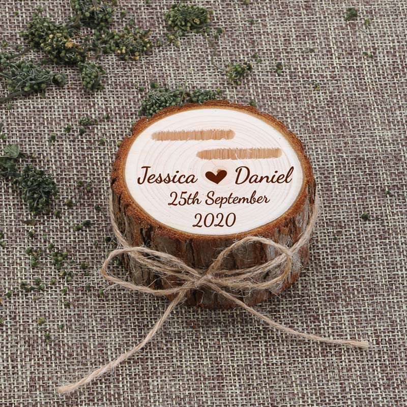 Personalized Ring Bearer Box Rustic Wedding Wooden