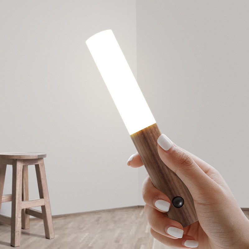 Motion Sensor LED Rechargeable Stick Wood Night Light