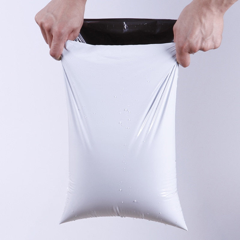 50pcs White Plastic Packaging Mailing Bags