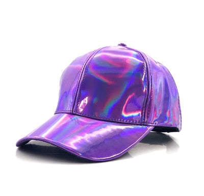 Fashion Metallic Hip-Hop Hat Rainbow Changing Baseball Cap