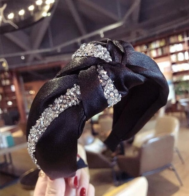 Knotted Rhinestone Hairband Turban
