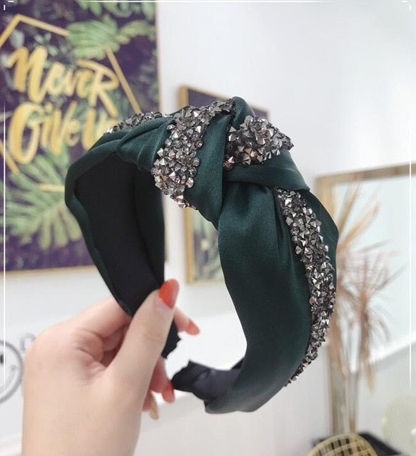 Knotted Rhinestone Hairband Turban