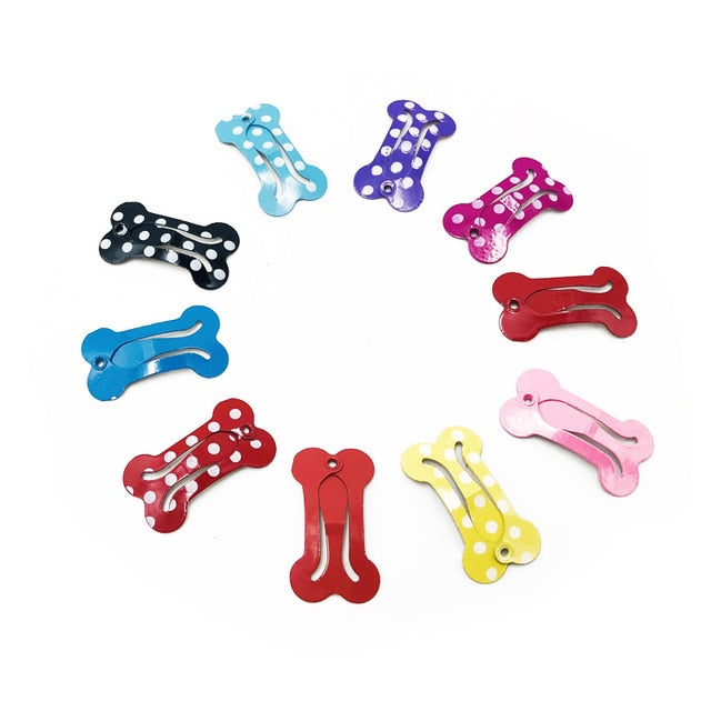 10pcs Bone Heart Star Dog Hairpin Clips