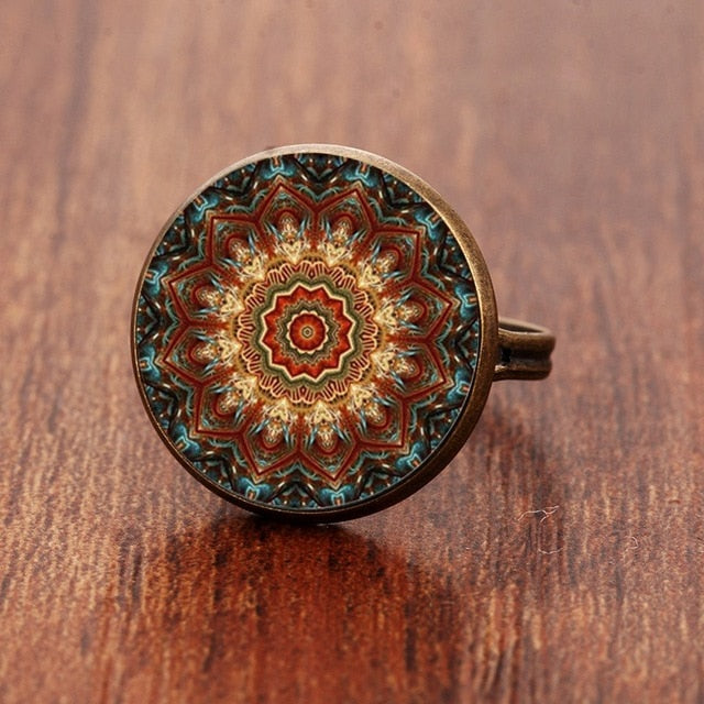 Vintage Buddhism Mandala Ring