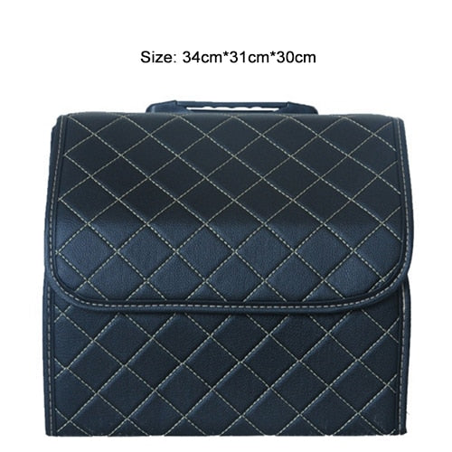 Collapsible Car Trunk Storage Bag Organizer With Lid