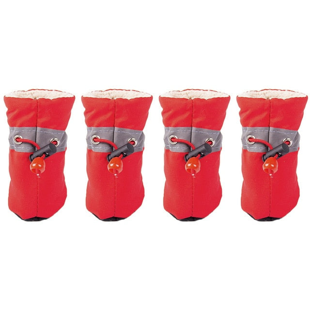 Winter Warm Dog Shoes Anti-slip Boots Socks 4pcs