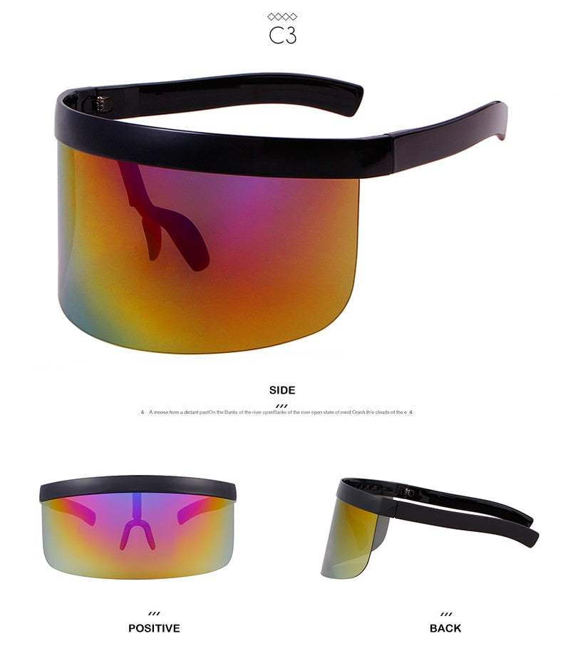 Oversize Shield Visor Sunglasses Windproof Glasses