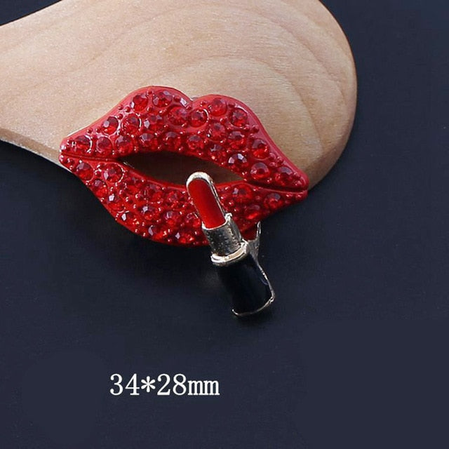 Air Vent Rhinestone Diamond Lipstick Decoration