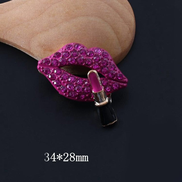 Air Vent Rhinestone Diamond Lipstick Decoration