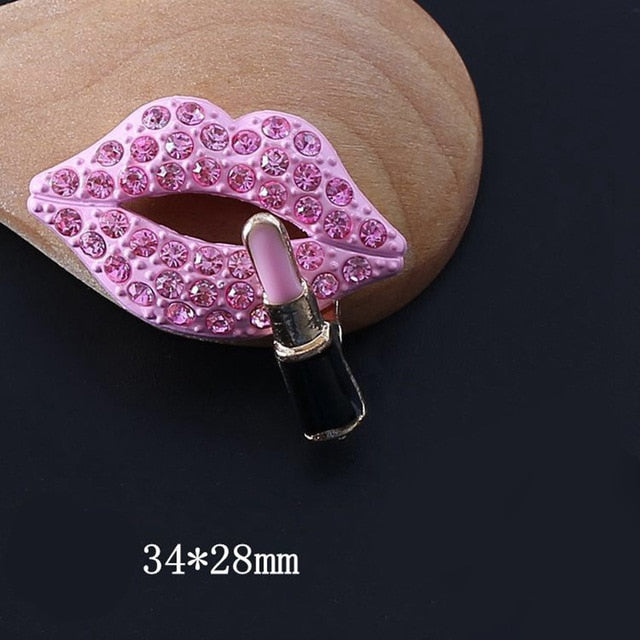 Air Vent Rhinestone Diamond Lipstick Decoration