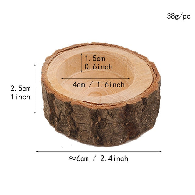 Rustic Tea Light Wooden Candle Holders