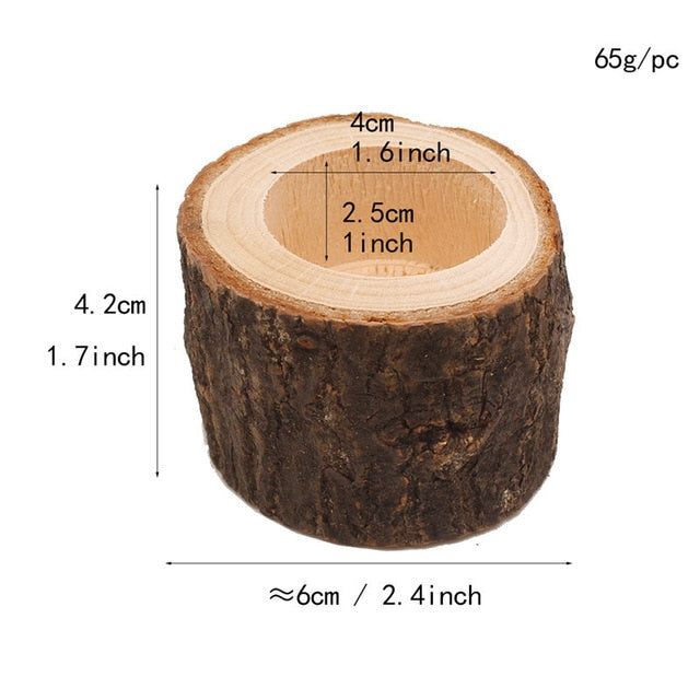 Rustic Tea Light Wooden Candle Holders