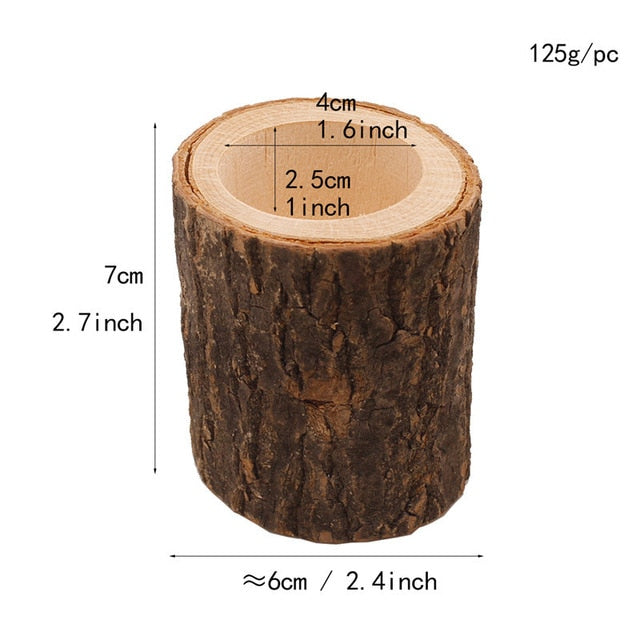 Rustic Tea Light Wooden Candle Holders