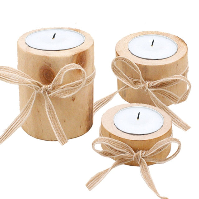 Rustic Tea Light Wooden Candle Holders