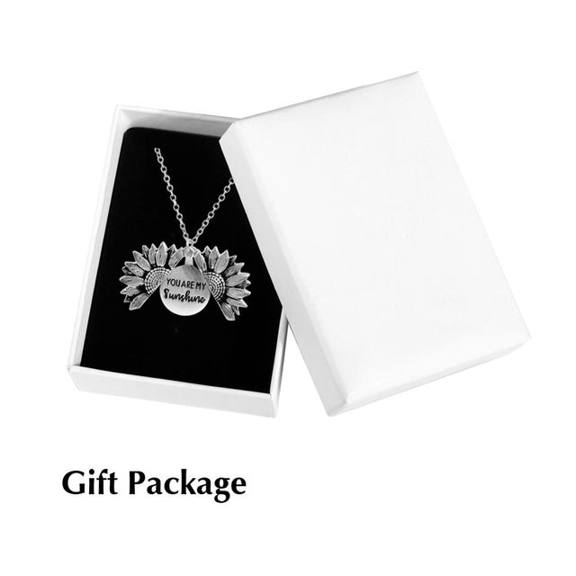 Women Bohemian Sunflower Double-Layer Metal Pendant Necklace