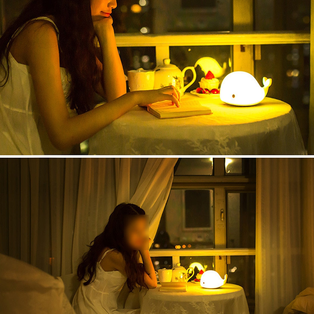 Whale Cartoon LED Night Light Lamp Home Decor Gift