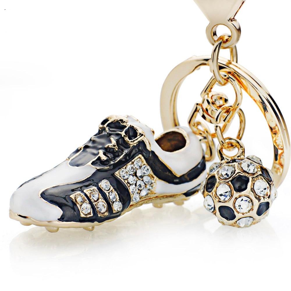 Crystal Football Soccer Shoes Keychain