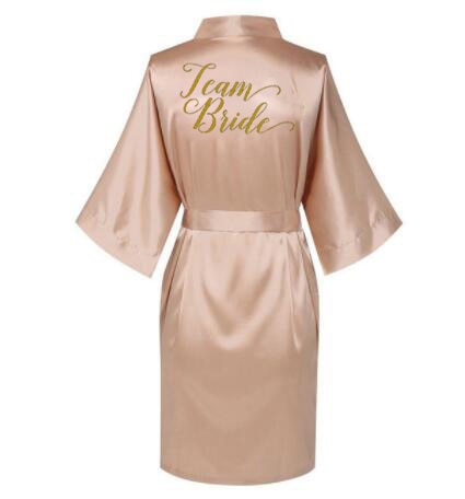 Rose Gold Bride Gown Satin Robe Bachelorette Party