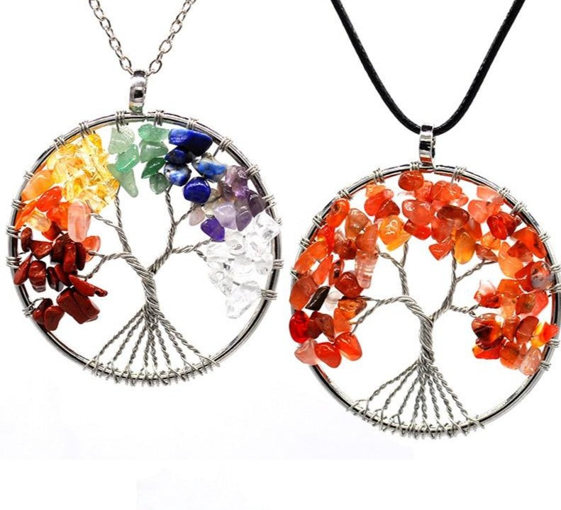 Healing Crystals Quartz Tree of Life Necklace