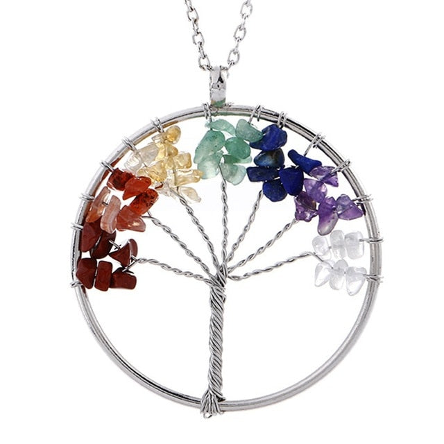 Healing Crystals Quartz Tree of Life Necklace