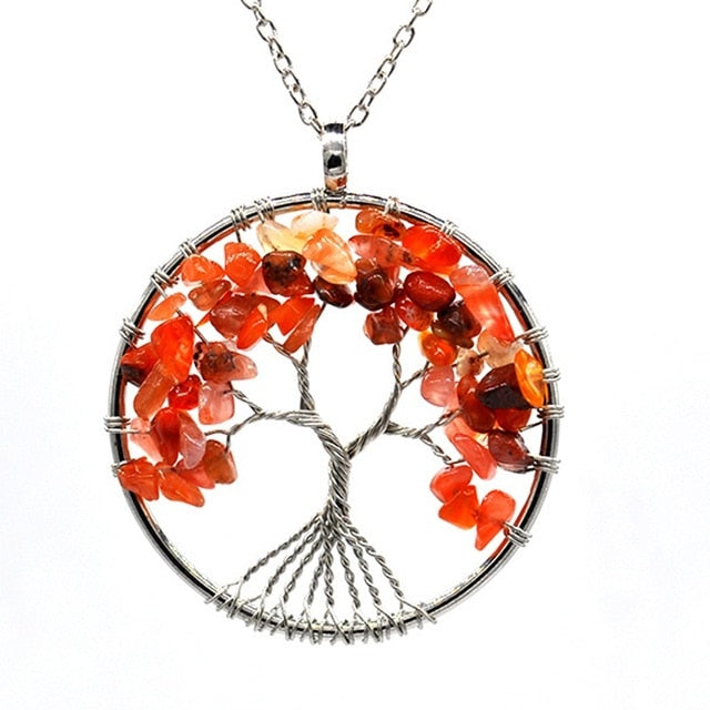Healing Crystals Quartz Tree of Life Necklace