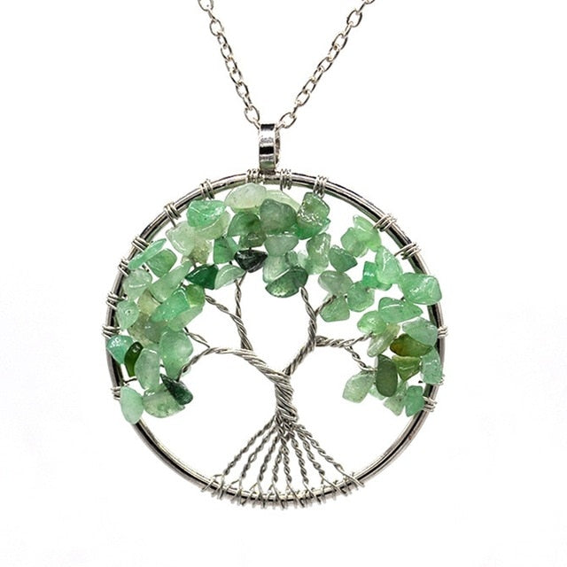Healing Crystals Quartz Tree of Life Necklace