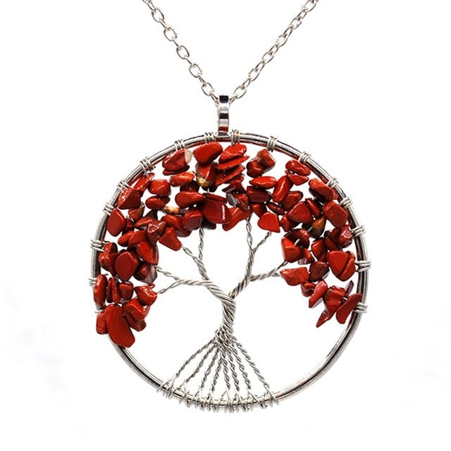 Healing Crystals Quartz Tree of Life Necklace