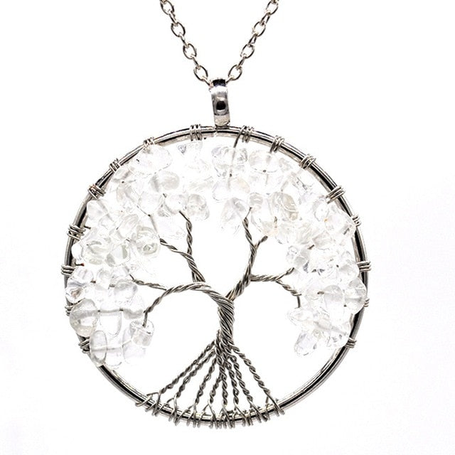 Healing Crystals Quartz Tree of Life Necklace