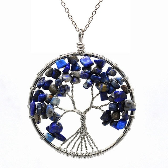 Healing Crystals Quartz Tree of Life Necklace